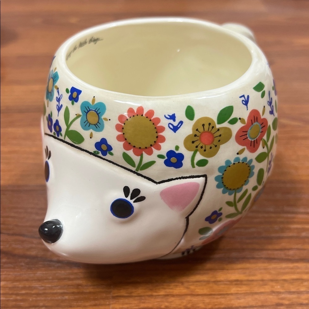 Natural Life Harriet The Hedgehog Mug Floral Boho NWT